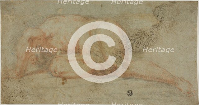 Man Lying Down, Arm Over Head, 17th century. Creator: Unknown.