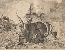 Man-of-War with the Fall of Icarus, about 1560. Creator: Frans Huys.