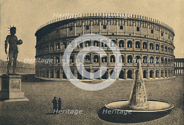 'Roma - Imaginary reconstruction of the Colosseum', 1910. Artist: Unknown.