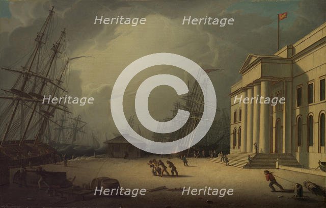 The Custom House at Greenock, Scotland, 1828. Creator: Robert Salmon.