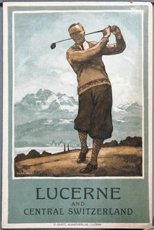 Postcard for golfing resort, Lucerne, Switzerland, c1920s. Artist: Unknown