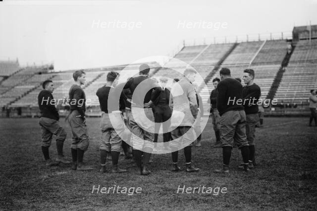 Instructing Yale football team, between c1910 and c1915. Creator: Bain News Service.