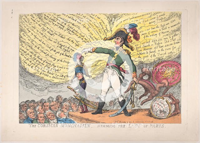 The Corsican Munchausen - Humming the Lads of Paris, December 4, 1813., December 4, 1813. Creator: Thomas Rowlandson.