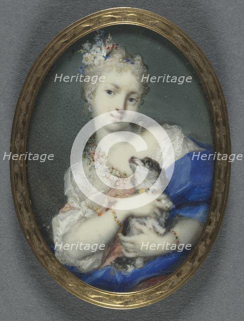 Woman with a Dog, 1710-1720. Creator: Rosalba Carriera (Italian, 1675-1757).