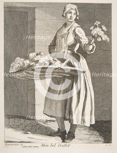 Flower Vendor, 1738. Creator: Caylus, Anne-Claude-Philippe de.