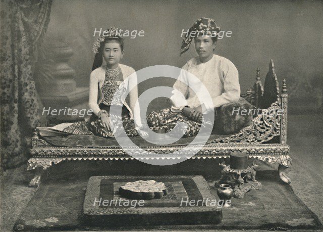 'Burmese Prince and Princess', 1900. Creator: Unknown.