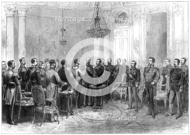 Investiture of Marshal MacMahon with the Spanish Order of the Golden Fleece, 1875. Artist: Unknown