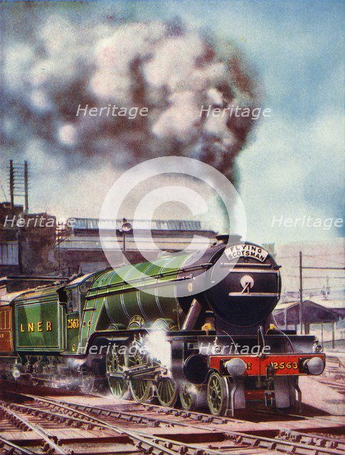 'The "Flying Scotsman" leaving King's Cross Station, hauled by No. 2563', 1935-36. Creator: Unknown.