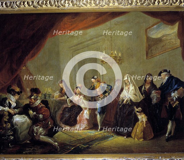 Rehearsal of a comedy, oil on canvas.