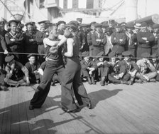 U.S.S. New York, a 4-round bout, anniversary of Santiago, 1899 July 3. Creator: Unknown.