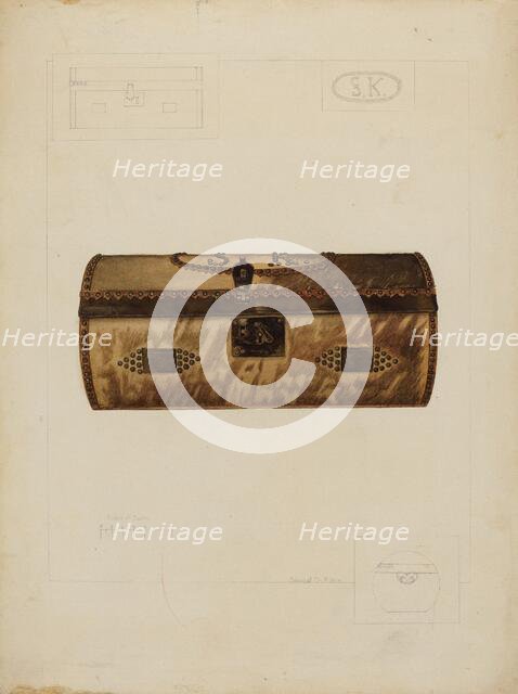 Hide Covered Trunk, c. 1937. Creator: Samuel O. Klein.