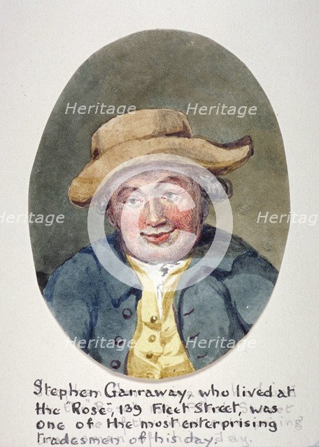 Stephen Garraway, tradesman of Fleet Street, London, c1780.                                          Artist: Anon