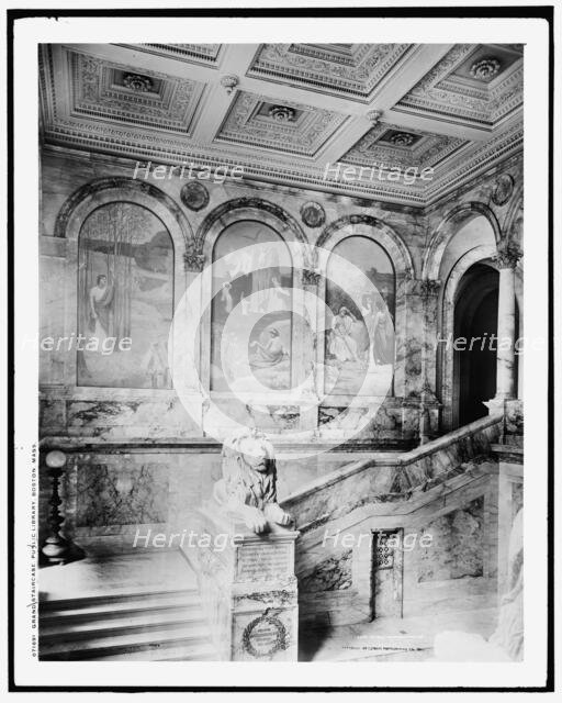 Grand staircase, Public Library, Boston, Mass., c1901. Creator: Unknown.