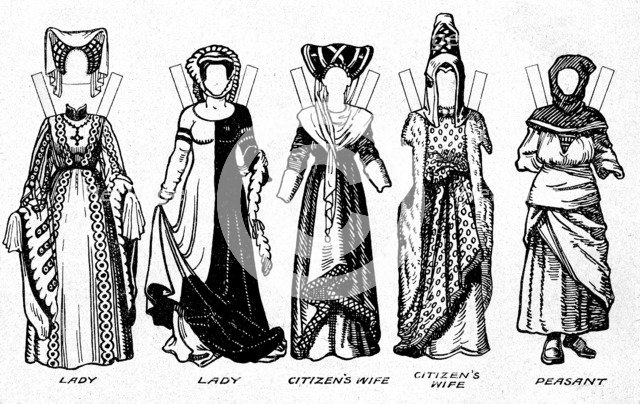 'Costumes of Men and Women as Worn in the Period When Henry V Reigned', c1934. Artist: Unknown.