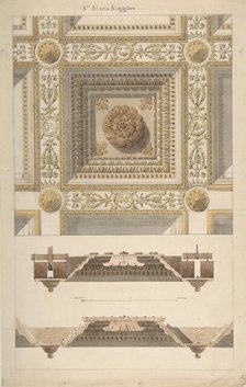 Details of the Coffered and Beamed Ceiling in Santa Maria Maggiore, Rome, 19th century. Creator: Anon.