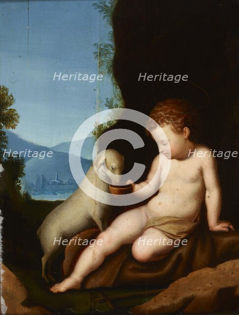 Saint John the Baptist Watering the Lamb, 16th century. Creator: Unknown.