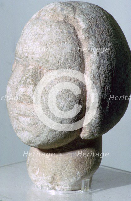 Stone head of 'Fat Lady'. Artist: Unknown