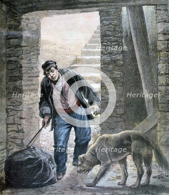 A crime on the Rue Botzaris, Paris, 1892. Creator: F Meaulle.