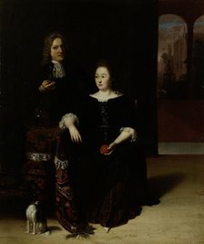 Portrait of a Woman and a Man in an Interior, 1694. Creator: Mathijs Wulfraet.