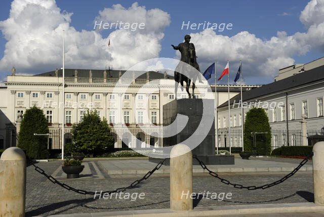 Equestrian statue of Prince Jozef Poniatowski (1763-1813), Presidential Palace, Warsaw, Poland,2013. Creator: LTL.
