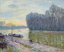 Tournant du Loing. Sunrise in November, 1896. Creator: Sisley, Alfred (1839-1899).