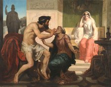 Ulysses Recognized By Eurycleia, ca. 1849. Creator: Chifflart, François (1825-1901).