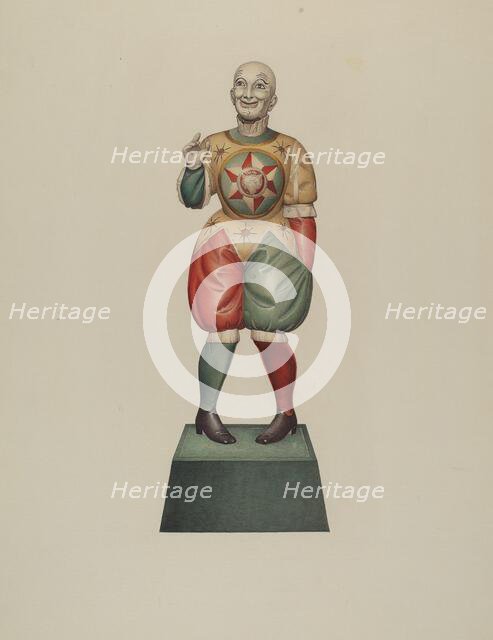Cigar Store Figure: Clown, c. 1939. Creator: Robert Pohle.