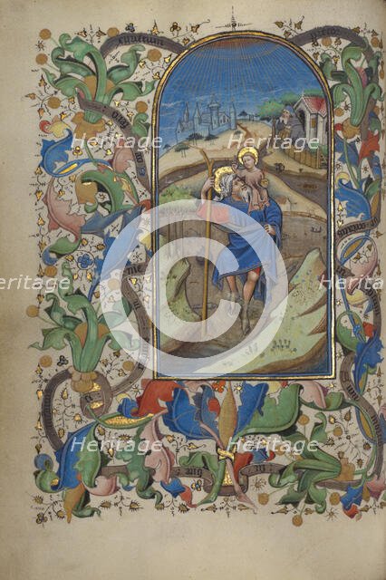 Saint Christopher; Book of Hours, about 1450-1455. Creator: Master of Guillebert de Mets.