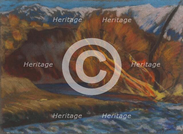 Autumn mood by the stream in the valley, 1933-1934. Creator: Zolo Palugyay.