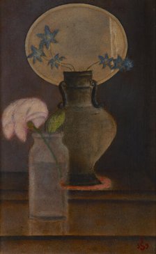 Larkspurs and a Rose, 1932. Creator: Jan Spychalski.