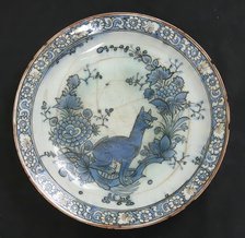 Dish with Fox and Vegetation, Iran, 18th-19th century. Creator: Unknown.