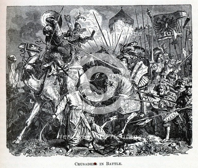 Crusaders in Battle, 1882. Artist: Anonymous  