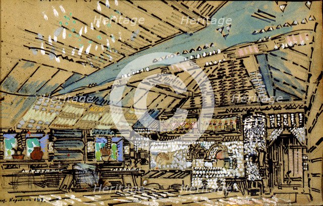 Stage design for the opera 'Sadko', by Nikolai Rimsky-Korsakov, Novgorod, Russia, 1917. Artist: Konstantin Korovin