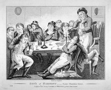 'Son's of harmony - scene Chandois Street', 1801. Artist: Anon