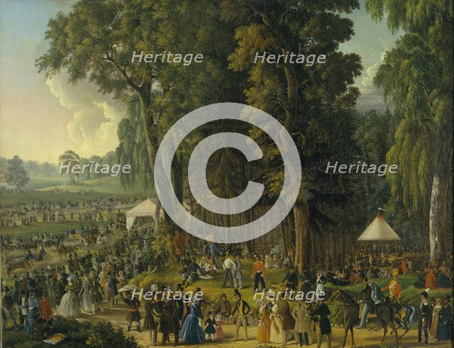 Public merry-making at Maryina Roshcha in Moscow, 1840s. Artist: Anonymous, 18th century  