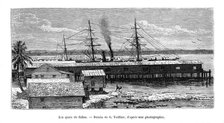 Quays at Colón, Panama, 19th century. Artist: Vuillier