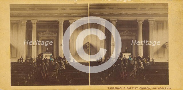 Tabernacle Baptist Church, Chestnut Street, West of Eighteen Street, Philadelphia., May 1861. Creators: A.M. McAllister & Brother, John Moran.