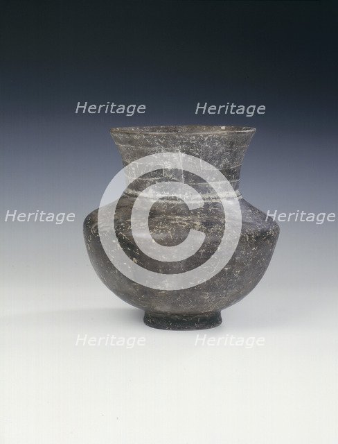 Ban Chiang burnished black pottery jar, Thailand, c1000-500 BC. Artist: Unknown