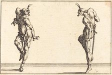 Two Pantaloons Dancing, c. 1617. Creator: Jacques Callot.