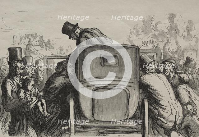 Exposition universelle: Letranger trouve toutes les facilités pour retourner à son hôtel. Creator: Honoré Daumier (French, 1808-1879).