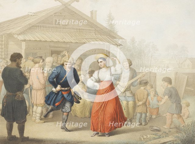 Merry-making Outside a Tavern. Artist: Opiz, Georg Emanuel (1775-1841)
