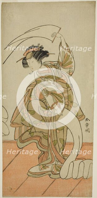 The Actor Segawa Kikunojo III as the Courtesan Kisegawa in a "Nuno Sarashi" Dance, in..., c. 1775. Creator: Shunsho.