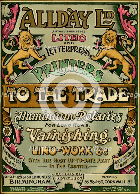 'Allday Ltd - advertisement', 1907. Artist: Unknown.