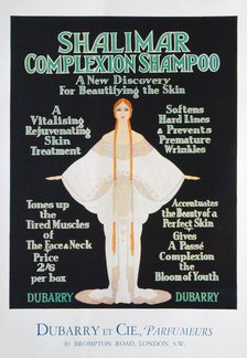 Advertisement for Shalimar complexion shampoo by Dubarry, 1930. Artist: Unknown