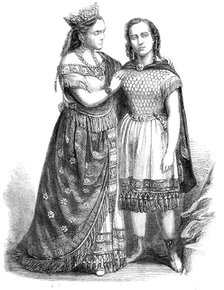 The Sisters Marchisio, as "Semiramide" and "Arsace", at the Grand Opera, Paris, 1860. Creator: Unknown.