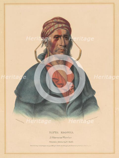 Payta Kootha, a Shawnee Warrior, 1836. Creator: Albert Newsam.