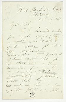 Letter from William Edward Frost, 1863. Creator: William Edward Frost.