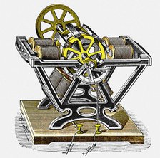 Early electric motor, designed and built by the physicist and engineer Moritz von Jacobi Jacobi (180 Creator: Anonymous.