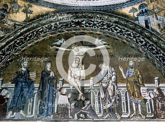 Crucifixion of Jesus, mosaic, Saint Mark's Basilica, Venice, Italy, 12th-14th centuries. Creator: Unknown.