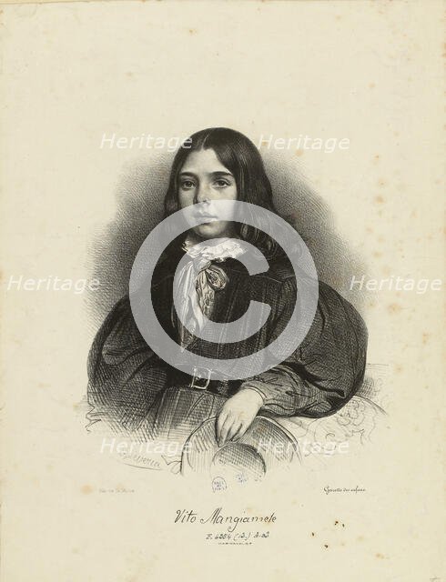 Portrait of Vito Mangiamele (1827-1897) , 1839. Creator: Devéria, Achille (1800-1857).